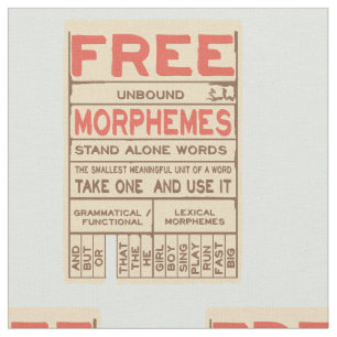 Tissu Morphèmes libres humoristique structurée littérati