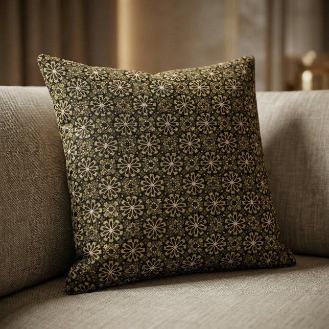 Tissu Mosaic Arabesque or et noir Motif géométrique (Créateur téléchargé)