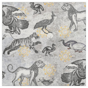 Tissu Mosaïque animale antique classique