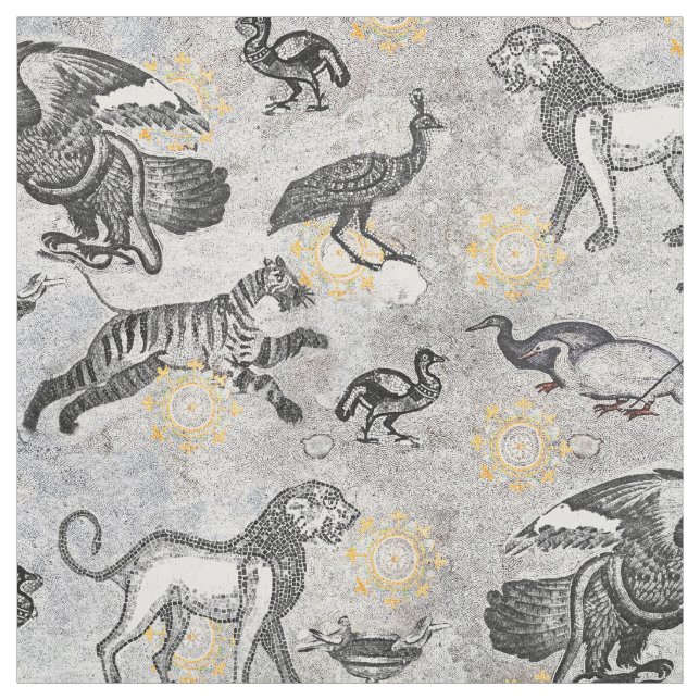 Tissu Mosaïque animale antique classique (Échantillon)