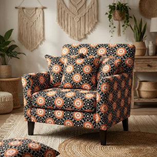 Tissu Mosaïque marocaine blanche noire