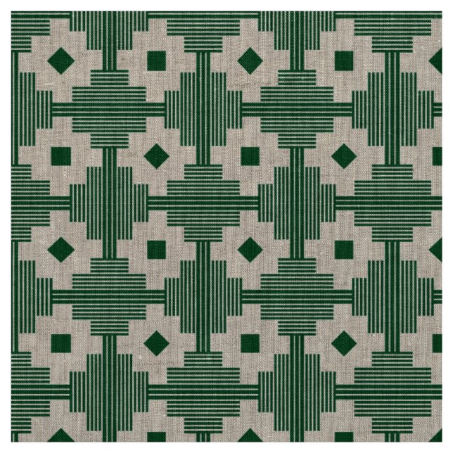 Tissu Motif 061214 - Blanc avec vert foncé 02481c (Échantillon)