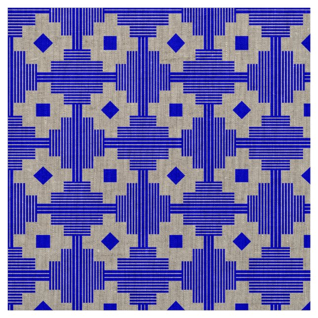 Tissu Motif 061214 - Bleu avec blanc (Échantillon)