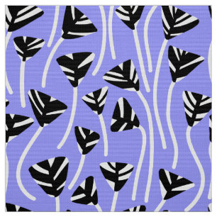 Tissu Motif 210121 - Noir, Blanc et Bleu Pastel