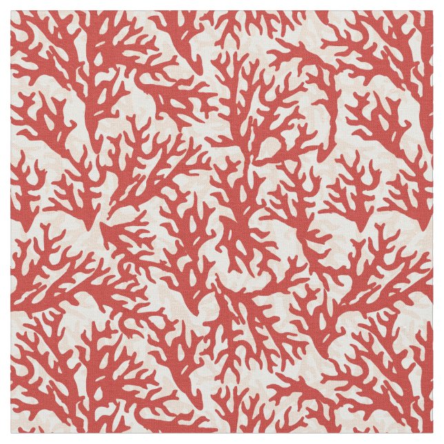 Tissu Motif 2 de corail rouge (Fermer)