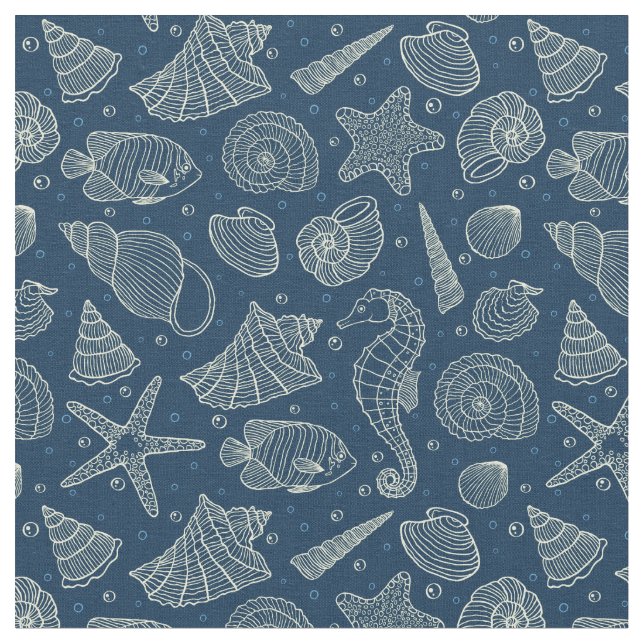 Tissu Motif 2 d'habitants d'océan (Fermer)