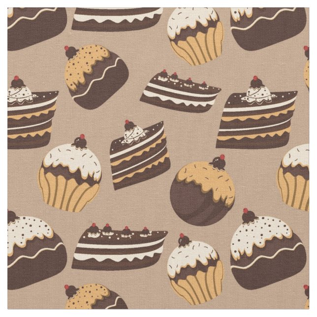 Tissu Motif 3 de chocolat et de pâtisseries (Fermer)