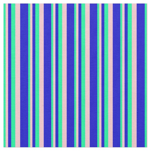 Tissu Motif à bandes vert, rose et bleu (Fermer)