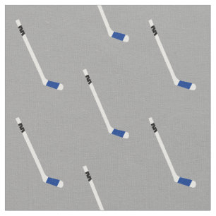 Tissu Motif à bâtons de hockey sur glace bleu