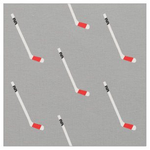 Tissu Motif à bâtons de hockey sur glace rouge