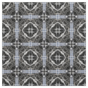 Tissu Motif à carreaux argenté, blanc et noir
