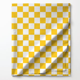Tissu Motif à carreaux classique jaune et blanc