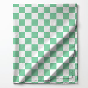 Tissu Motif à carreaux classique vert menthe et blanc
