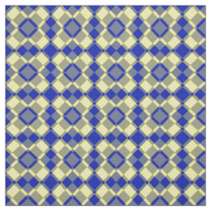Tissu Motif à carreaux et argyle bleu jaune