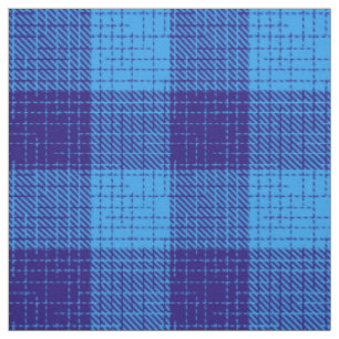 Tissu Motif à carreaux gras en croisillons bleus