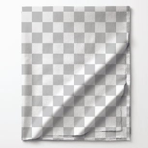 Tissu Motif à carreaux gris clair et blanc