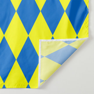 Tissu Motif à carreaux Harlequin bleu jaune