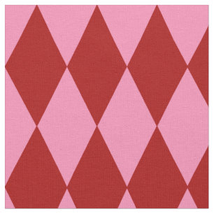 Tissu Motif à carreaux Harlequin rose rouge