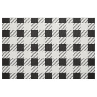Tissu Motif à carreaux rétro noir et blanc