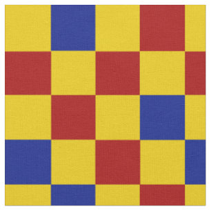 Tissu Motif à carreaux rouge jaune bleu