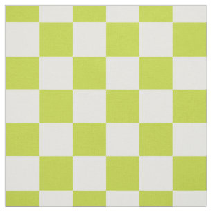 Tissu Motif à carreaux vert citron et blanc