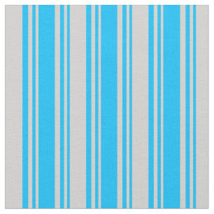 Tissu Motif à ciel profond bleu et gris clair rayé/lin