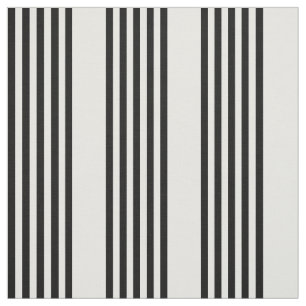 Tissu Motif à cinq bandes noir et blanc