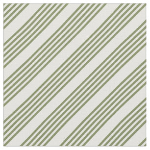 Tissu Motif à cinq bandes vert et blanc olive