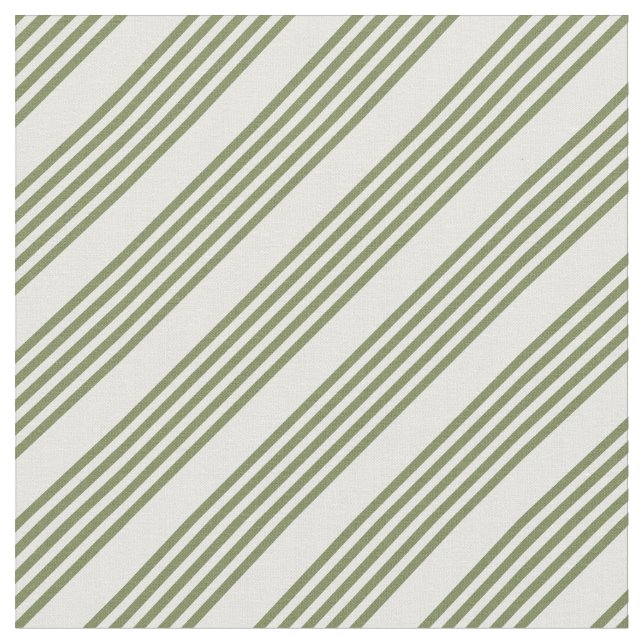 Tissu Motif à cinq bandes vert et blanc olive (Fermer)