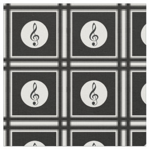 Tissu motif à clef noire
