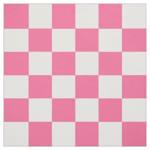 Tissu Motif À damiers chèque rose blanc
