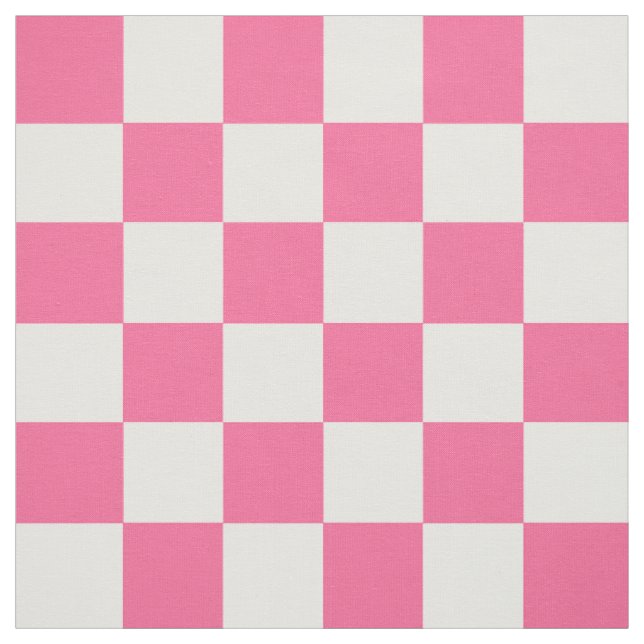 Tissu Motif À damiers chèque rose blanc (Échantillon)
