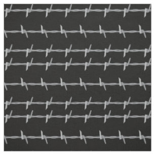 Tissu Motif à fil barbelé en noir