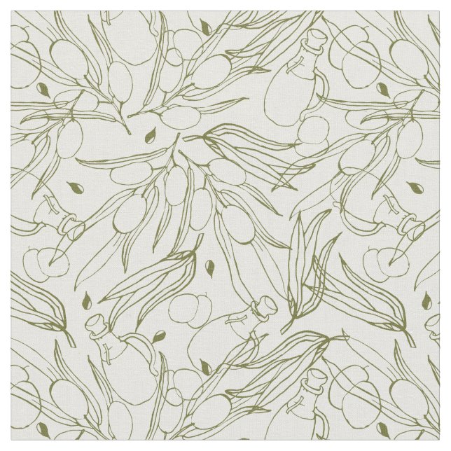 Tissu Motif à la mode classique de feuille d'olivier (Fermer)