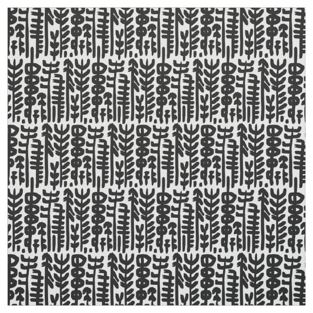 Tissu Motif à l'encre noire d'arbre de course (Échantillon)