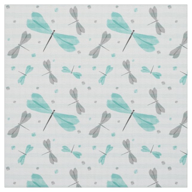 Tissu Motif à libellules avec effet aquarelle (Échantillon)