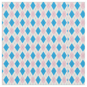 Tissu Motif à motifs de losanges bleu rose
