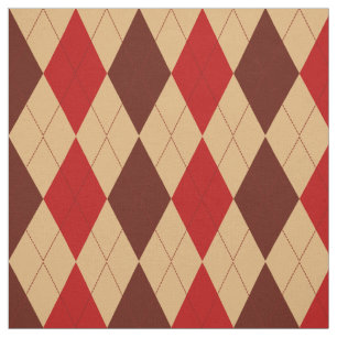 Tissu Motif à motifs de losanges rouge et bronzage
