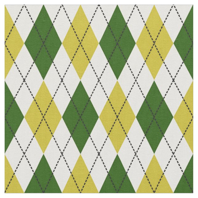 Tissu Motif à motifs de losanges vert et jaune (Fermer)