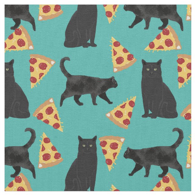 Tissu motif à pizza Black Cat (Fermer)