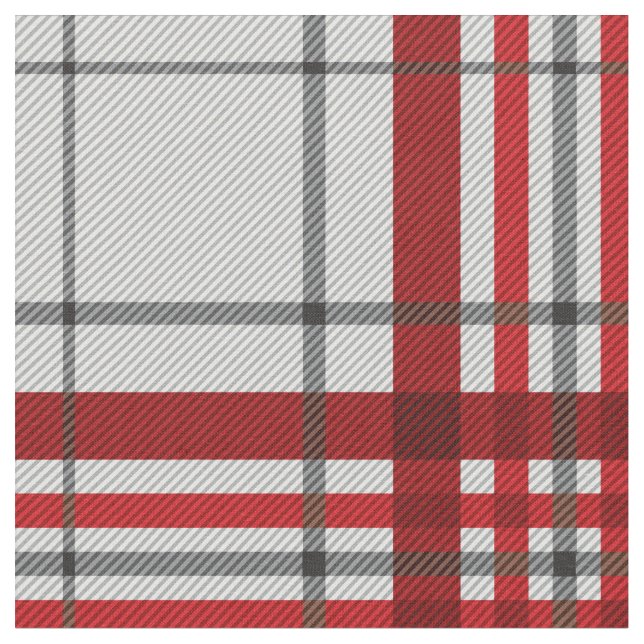 Tissu Motif à plaid rouge gris (Fermer)