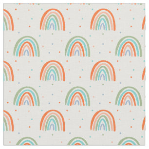 Tissu Motif à point arc-en-ciel coloré