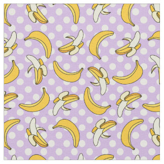 Tissu Motif à points de la banane violette