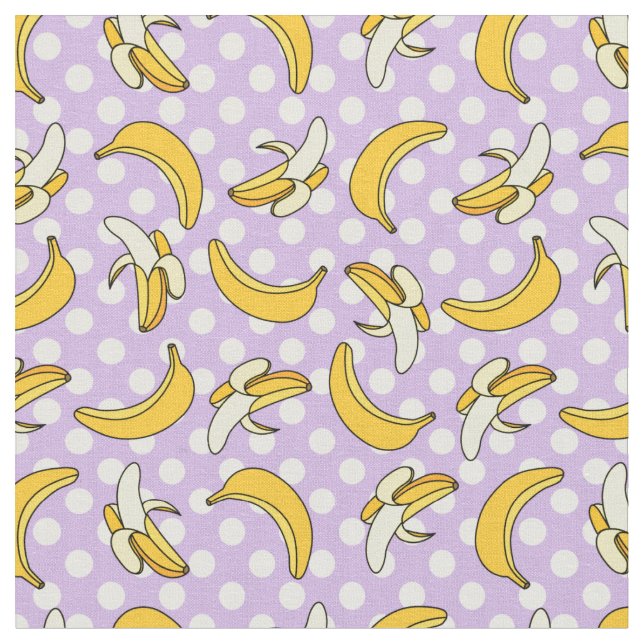 Tissu Motif à points de la banane violette (Fermer)