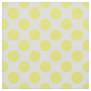 Tissu Motif à points de polka jaune et blanc ressort