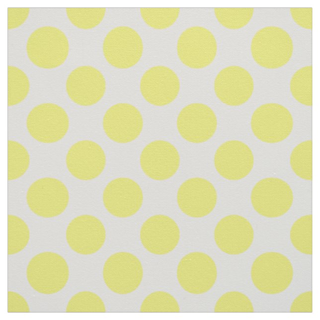 Tissu Motif à points de polka jaune et blanc ressort (Échantillon)