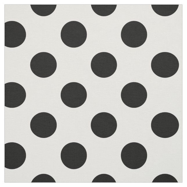 Tissu Motif à points Polka blancs noirs (Échantillon)