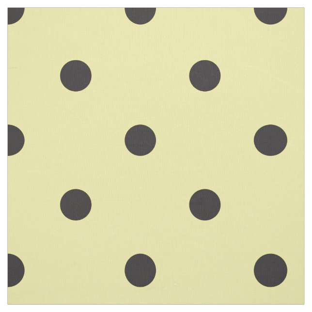 Tissu Motif à points Polka Jaune et Noir (Échantillon)