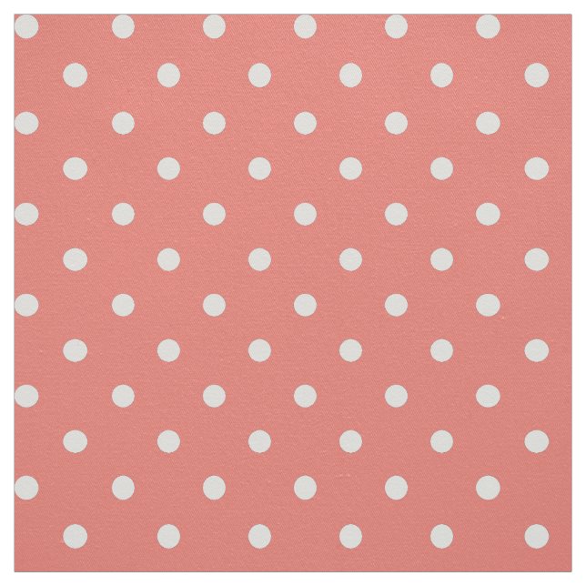 Tissu Motif à points Polka rose blanc et corail (Échantillon)