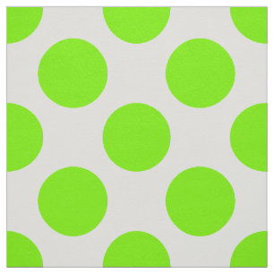 Tissu Motif à points Polka vert et blanc ressort
